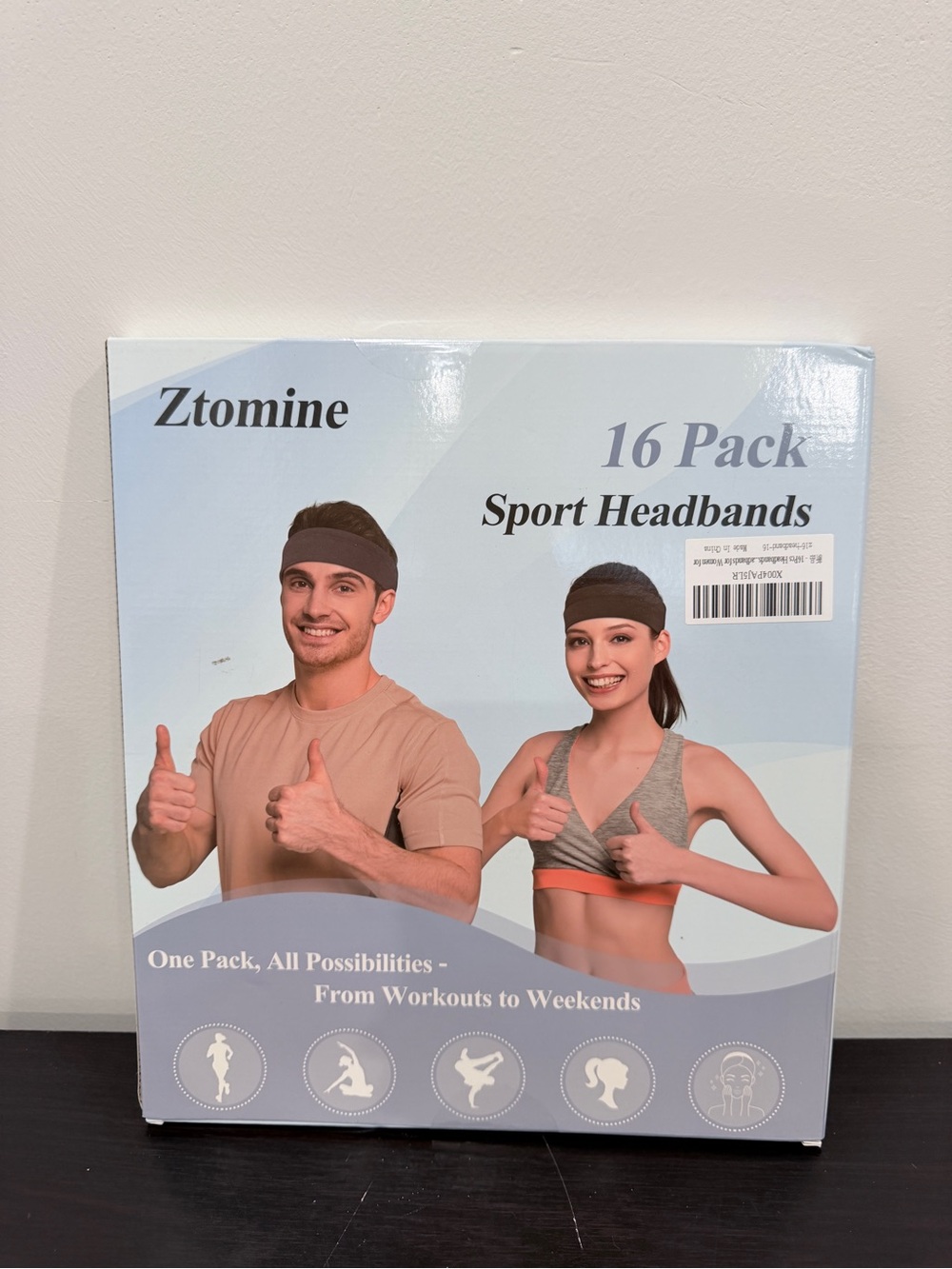 Ztomine 16 Pack Sport Headbands Men's and Women's
